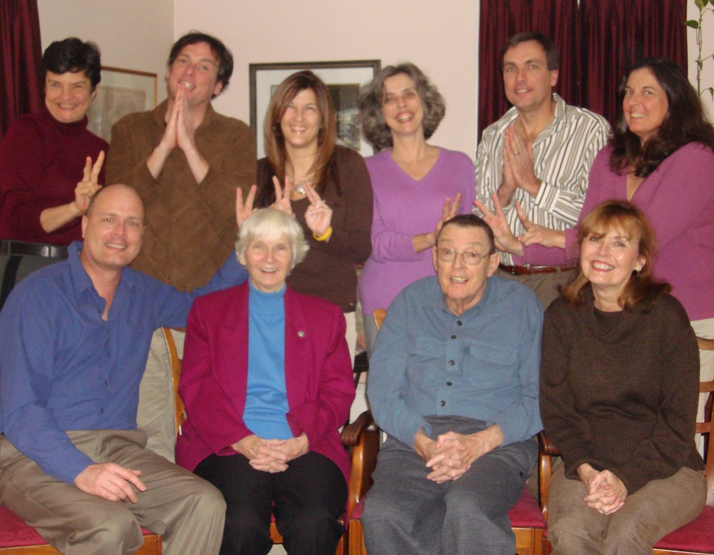 The last time we were all together for Christmas, a few years before our father died, which was in 2009. Back row, L-R Debi, Patrick, Becky, Cathy, Bruce, Mary.Front row, L-R Bob, Mom Beverly, Dad Bob, Diane